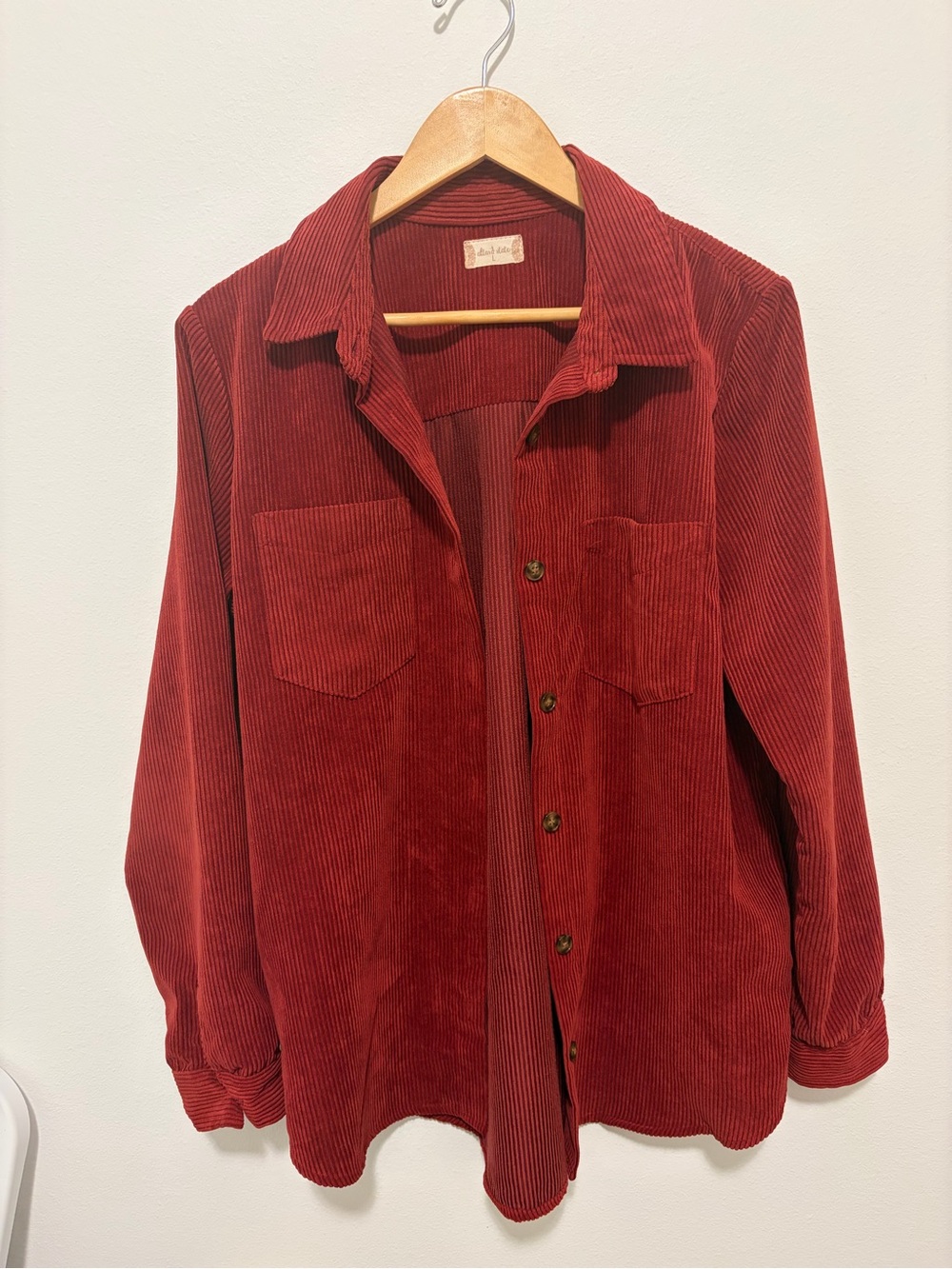 Altar'd State Corduroy Button-Front Jacket - Rust